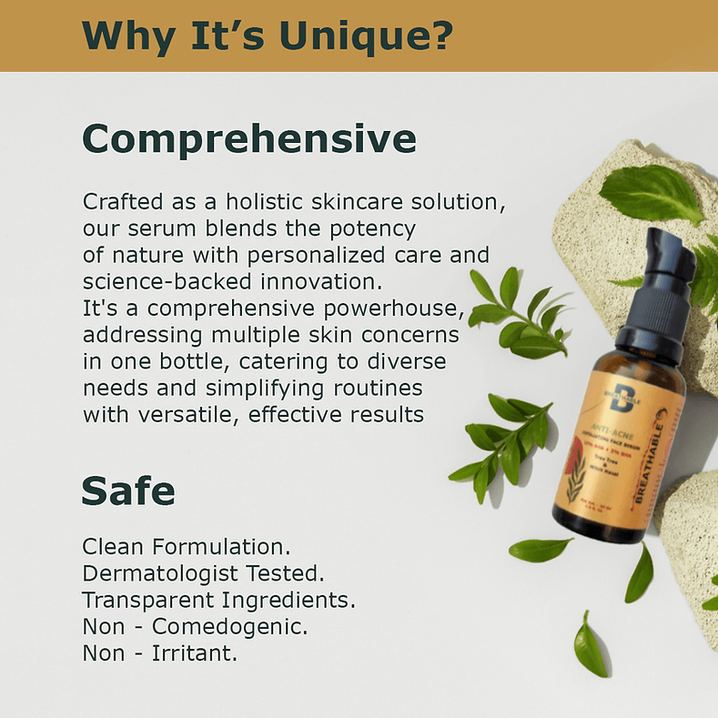 Breathable Anti - Acne Exfoliating Face Serum with 10% AHA + 2% BHA - HillVerge