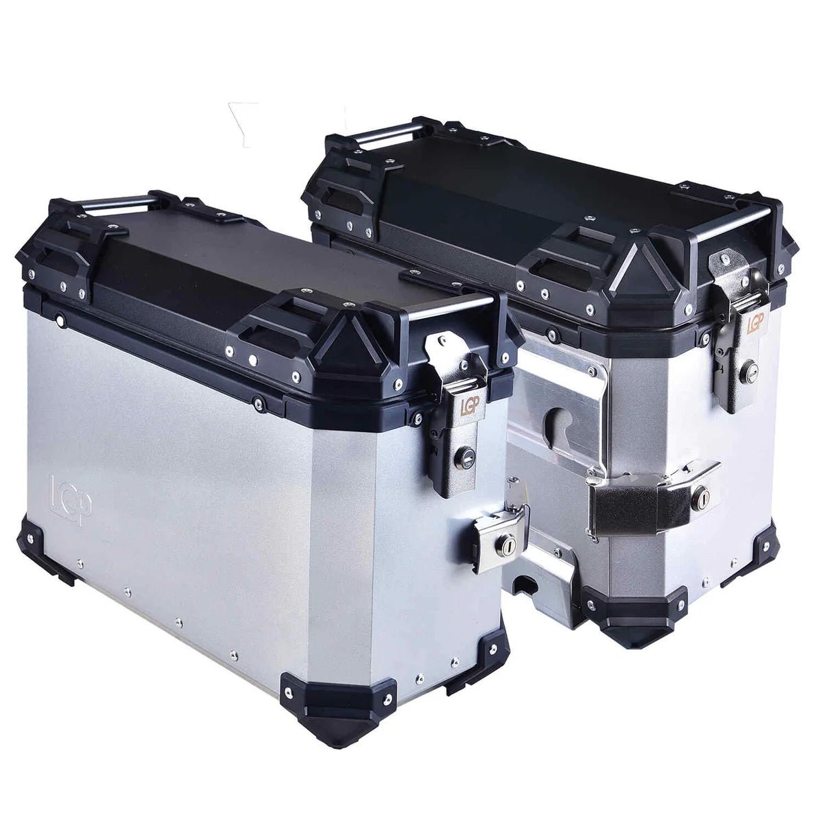 LGP Motorcycle Pannier Boxes Silver 38L (Pair) - HillVerge
