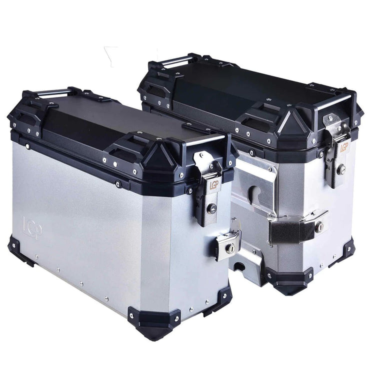 LGP Motorcycle Pannier Boxes Silver 38L (Pair) - HillVerge