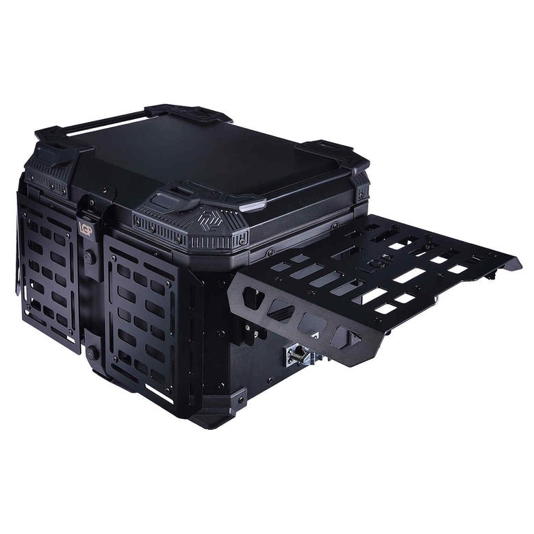 LGP Top Box 45L Black Armoured With Backrest - HillVerge