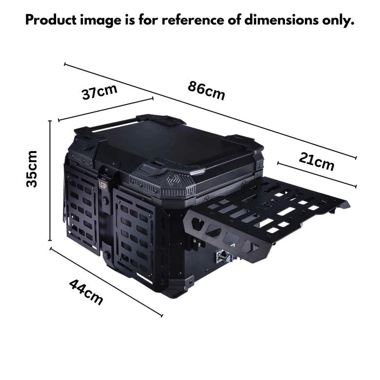 LGP Top Box 45L Black Armoured With Backrest - HillVerge