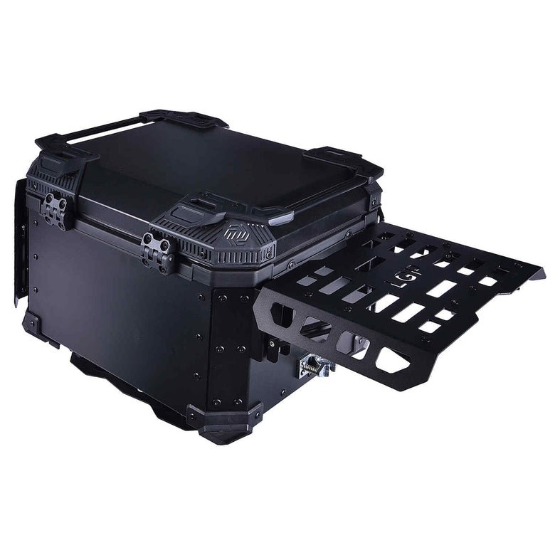 LGP Top Box 45L Black Armoured With Backrest - HillVerge