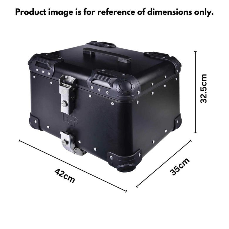 LGP Top Box 45L Black Round Corner With Backrest - HillVerge