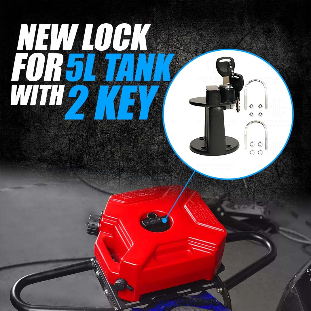 MOTO GENIUS Universal 5 Liter Fuel Jerry Can With Clamp and Cap For Motorcycle - HillVerge