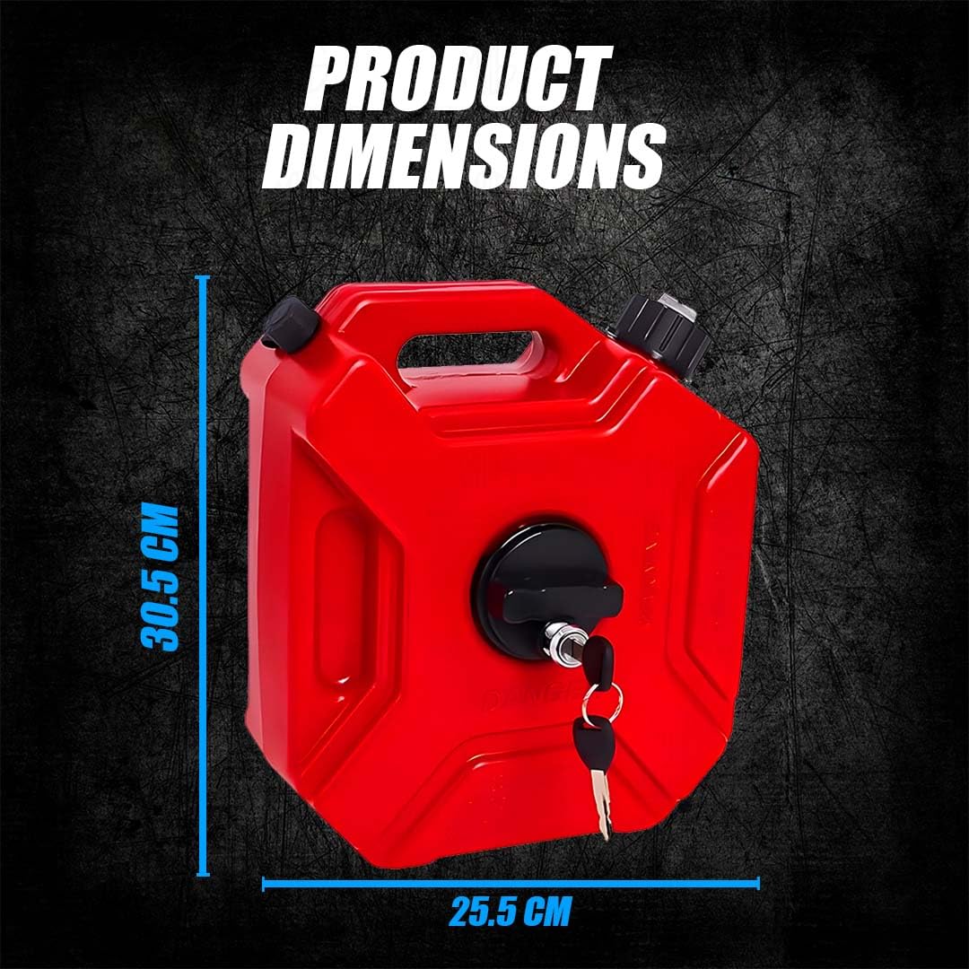 MOTO GENIUS Universal 5 Liter Fuel Jerry Can With Clamp and Cap For Motorcycle - HillVerge
