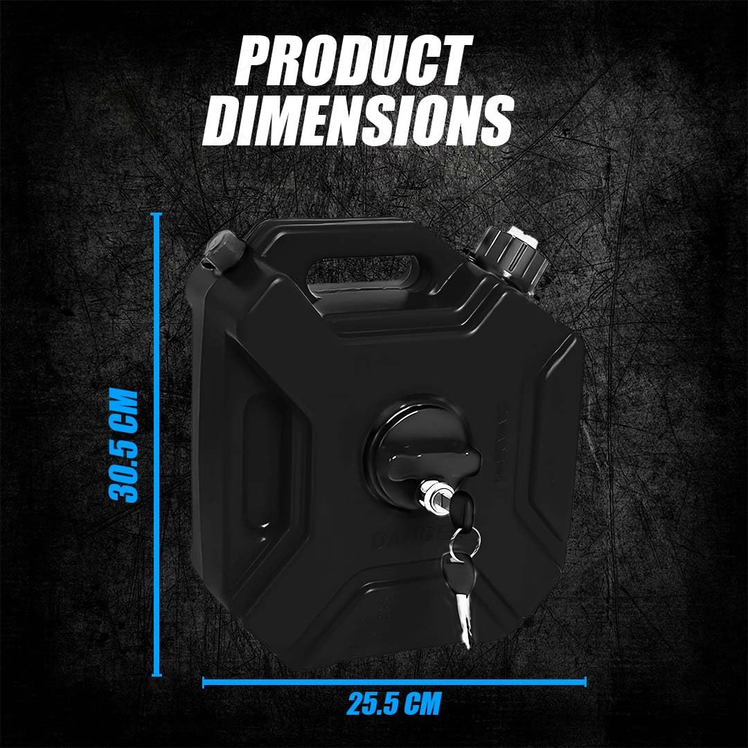 MOTO GENIUS Universal 5 Liter Fuel Jerry Can With Clamp and Cap For Motorcycle - HillVerge