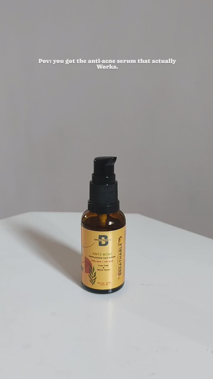 Breathable Anti-Acne Exfoliating Face Serum with 10% AHA + 2% BHA