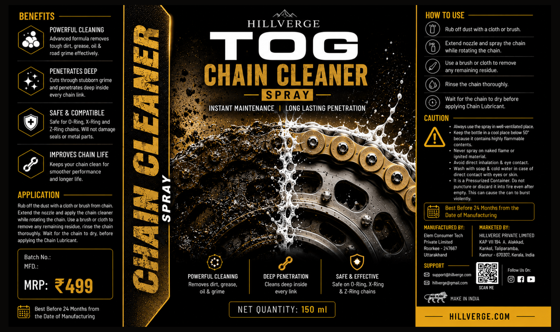 TOG Premium Chain Cleaner Spray - HillVerge
