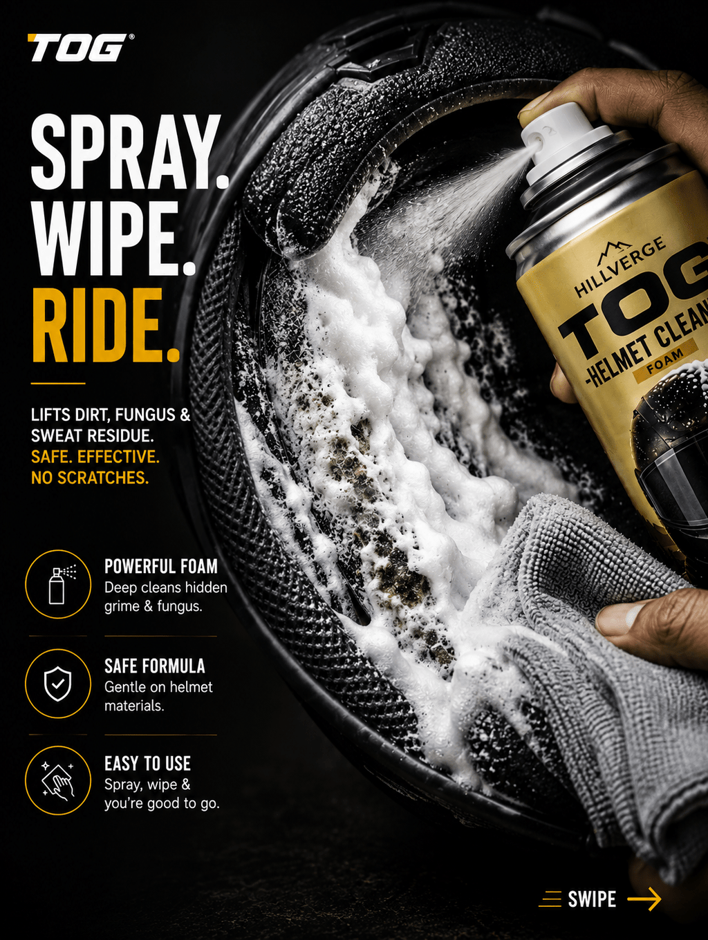 TOG Premium Helmet Cleaner Foam - HillVerge