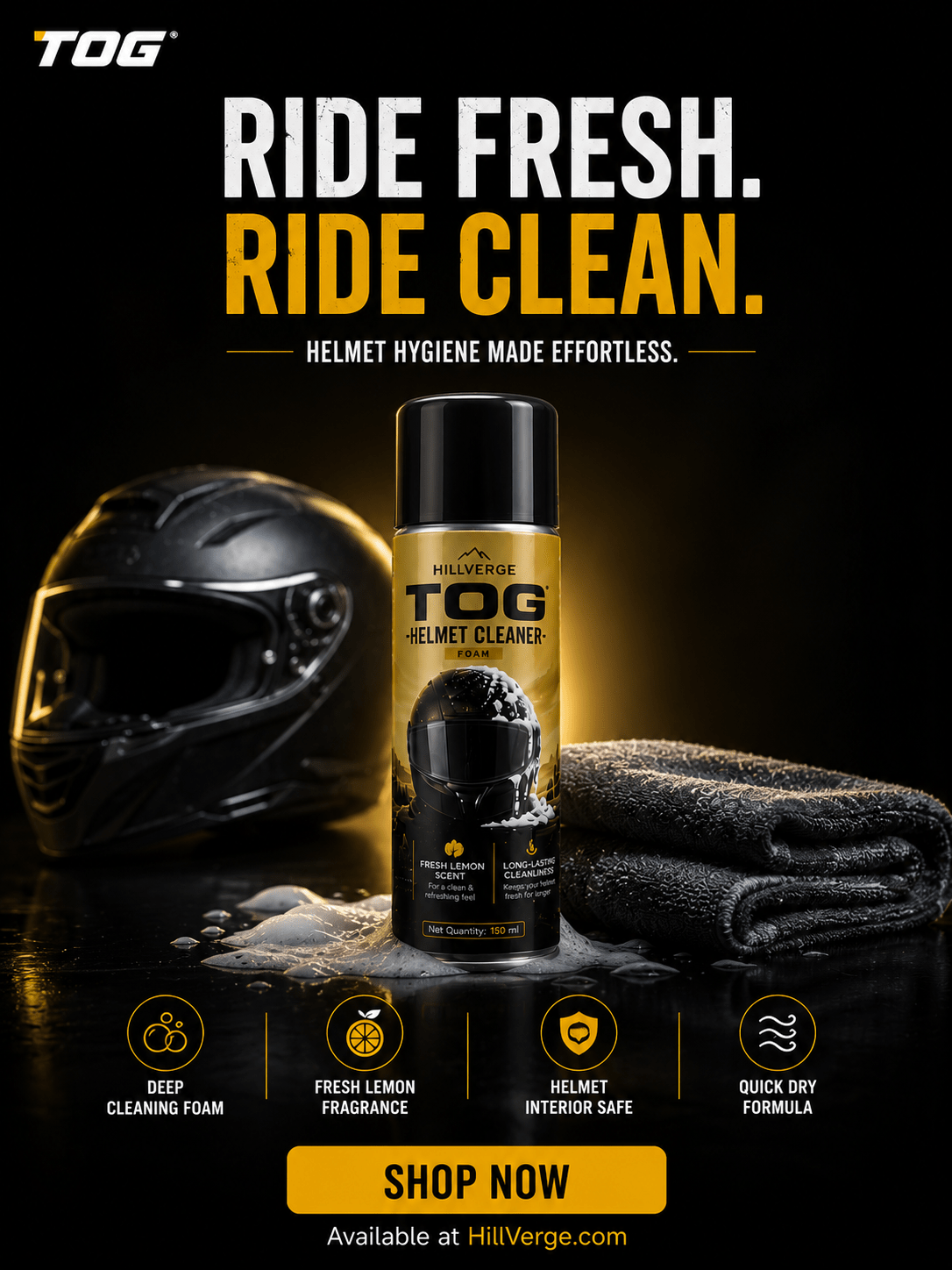 TOG Premium Helmet Cleaner Foam - HillVerge